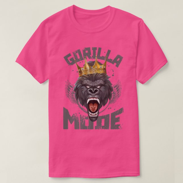 Gorilla ModeWorkout Crown Fitness Gym Motivation B T-Shirt (Design vorne)