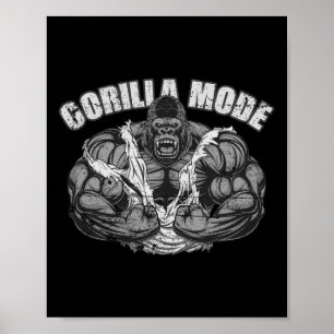 Gorilla-Modus-Gym-Affe-Fitness-Coach-Swole-Affe Poster
