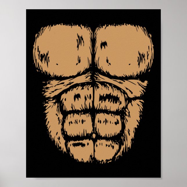 Gorilla Monkey Bly Brust Kostüm Diy Halloween Poster (Vorne)