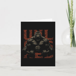Gorilla Monkey Gym Wear Bodybuilding Workout Motiv Karte