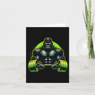 Gorilla Monkey Gym Wear Bodybuilding Workout Motiv Karte