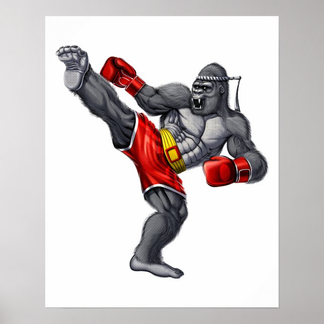 Gorilla Muay Thai Fighter Poster (Vorne)