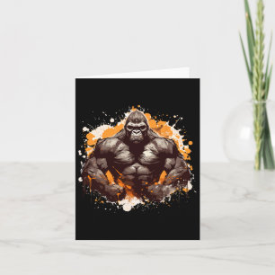 Gorilla Muscles Fitness Bodybuilding Gym Workout B Karte
