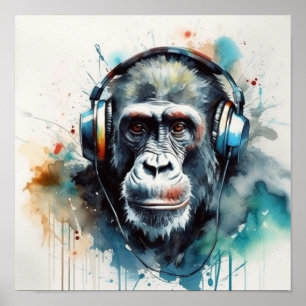 Gorilla Music Factory Kopfhörer Poster