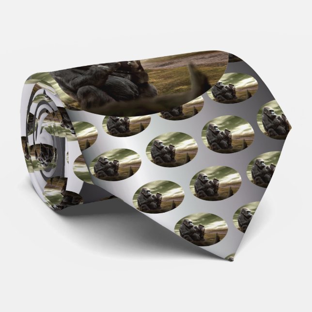 Gorilla nimmt zum Tablet Krawatte (Gerollt)