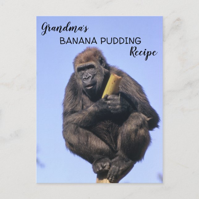 Gorilla Oma's Banana Pudding Rezept Kids Cook Postkarte (Vorderseite)
