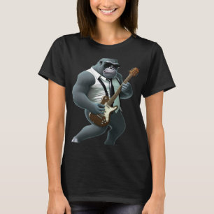 Gorilla Playing Electric Gitarre Tier Affe Gu T-Shirt