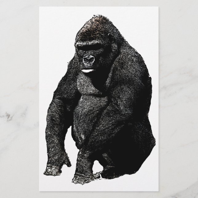 Gorilla Pop Art Briefpapier (Vorderseite)