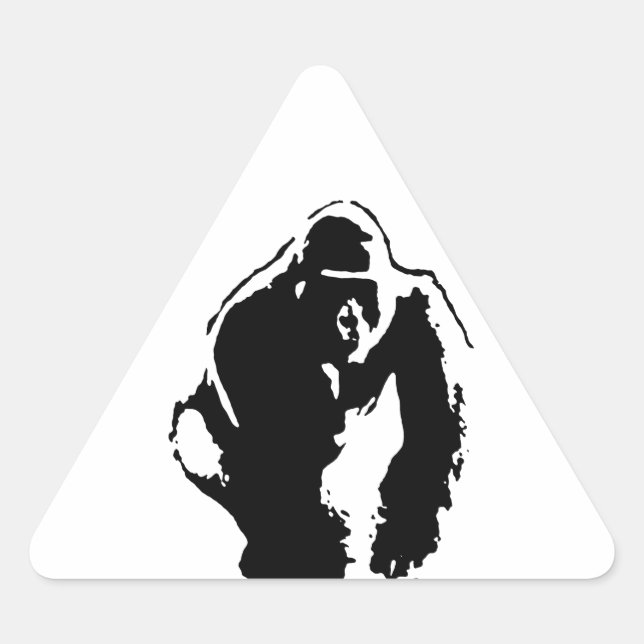 Gorilla Pop Art Dreieckiger Aufkleber (Vorderseite)