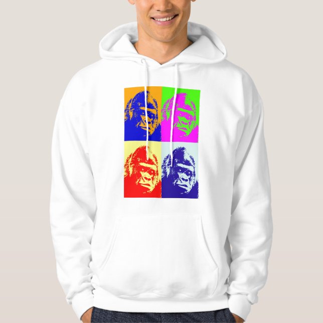 Gorilla Pop Art Hoodie (Vorderseite)