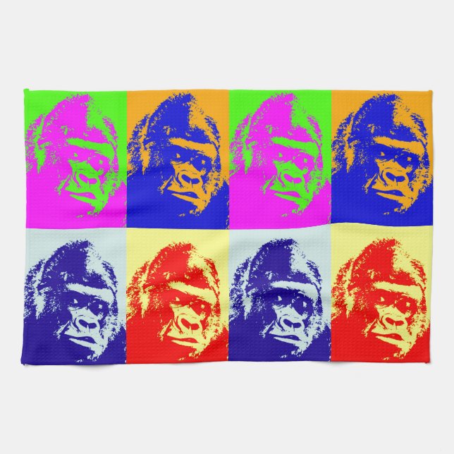 Gorilla Pop Art Küchentuch (Horizontal)