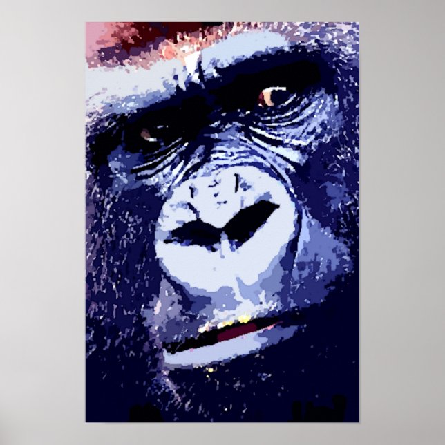 Gorilla Pop Art Poster Print (Vorne)
