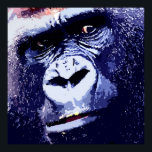 Gorilla Pop Art Poster Print<br><div class="desc">Gorilla Head Pop Digitale Fotografie - Wilde Tiere Gorillas Pictures - Mountain Gorilla Face Nahes Aussehen - Primaten Kunstwerk</div>