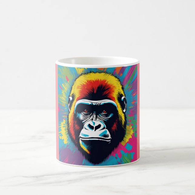Gorilla Pop Cartoon Zeichnend Kaffeetasse (Mittel)