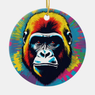 Gorilla Pop Cartoon Zeichnend Keramik Ornament