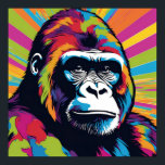 Gorilla Pop Cartoon Zeichnend Poster<br><div class="desc">Digital Computer Animal Art - Uni Pop Kunst - Wilde Tiercomputer Bilder</div>