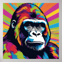 Gorilla Pop Cartoon Zeichnend