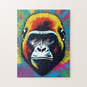 Gorilla Pop Cartoon Zeichnend Puzzle