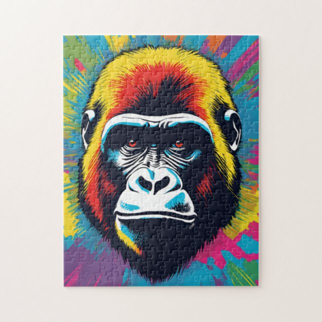 Gorilla Pop Cartoon Zeichnend Puzzle (Vertikal)