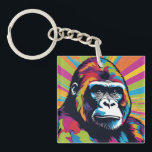 Gorilla Pop Cartoon Zeichnend Schlüsselanhänger<br><div class="desc">Digital Computer Animal Art - Uni Pop Kunst - Wilde Tiercomputer Bilder</div>