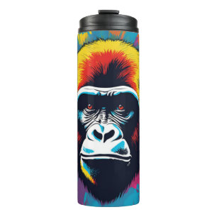 Gorilla Pop Cartoon Zeichnend Thermosbecher