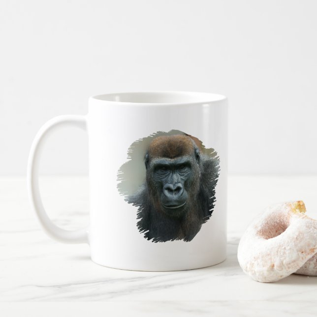 Gorilla Portrait Kaffeetasse (Mit Donut)