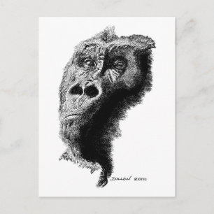 Gorilla Postkarte