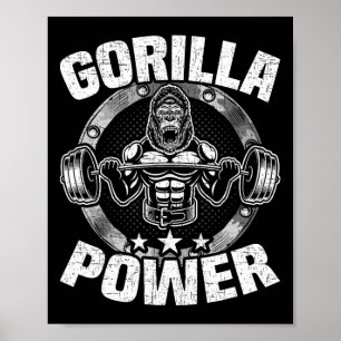Gorilla Power Bodybuilding Gewichtheben Workout  Poster