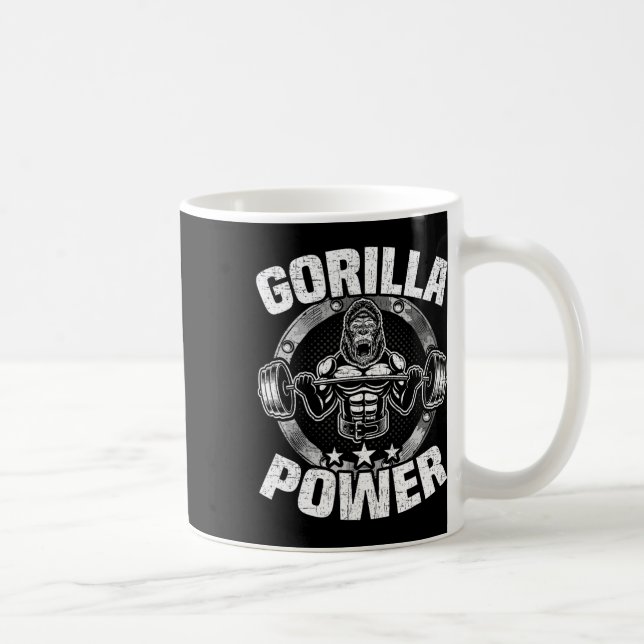 Gorilla Power Bodybuilding Weightlifting Workout  Kaffeetasse (Rechts)