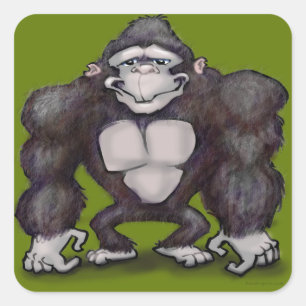 Gorilla Quadratischer Aufkleber