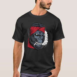 Gorilla rauchen ein Zigarre Coole, mächtige Tierar T-Shirt
