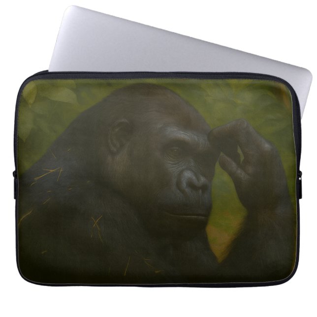 Gorilla Reflection - Ein durchdachtes Tierportrait Laptopschutzhülle (Vorderseite)