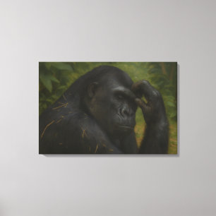 Gorilla Reflection - Ein durchdachtes Tierportrait Leinwanddruck