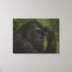 Gorilla Reflection - Ein durchdachtes Tierportrait Leinwanddruck