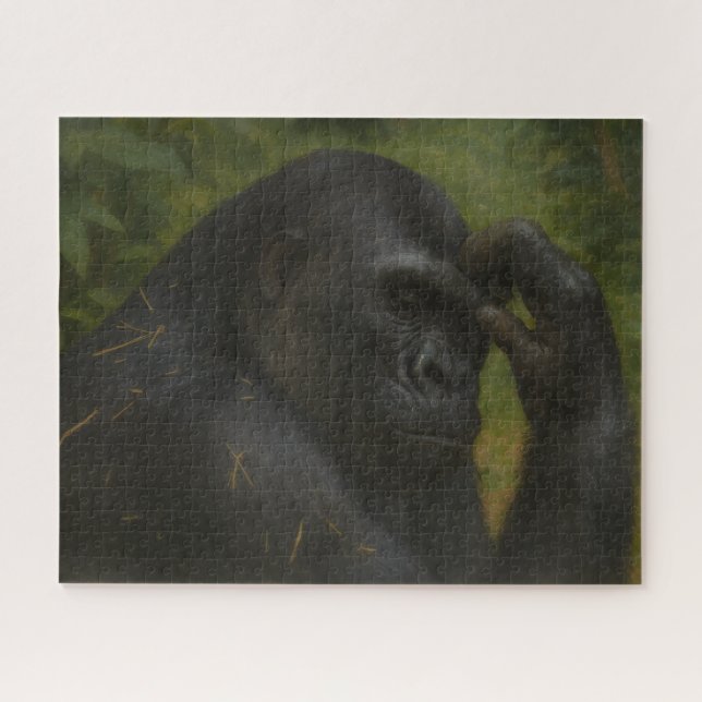 Gorilla Reflection - Ein durchdachtes Tierportrait Puzzle (Horizontal)