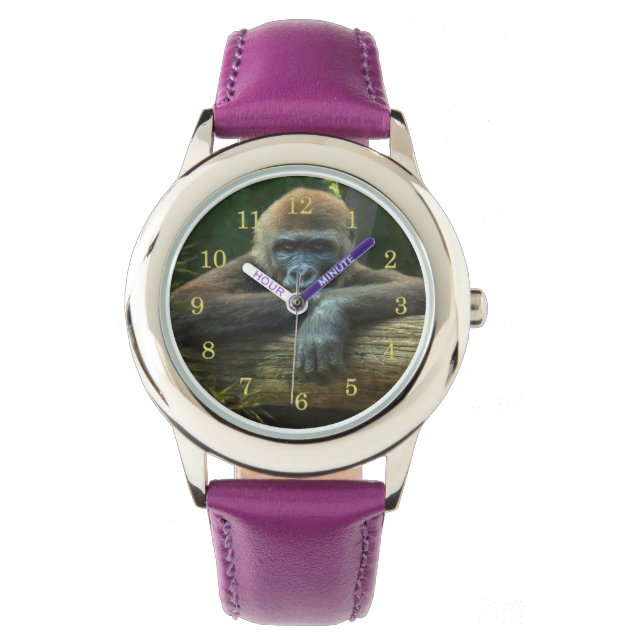 GORILLA "RETT UNSERE ARTEN" ARMBANDUHR (Vorderseite)