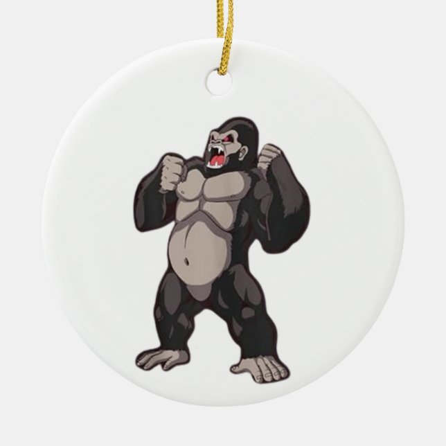 Gorilla Roaring Ape Monkey Keramik Ornament (Vorne)