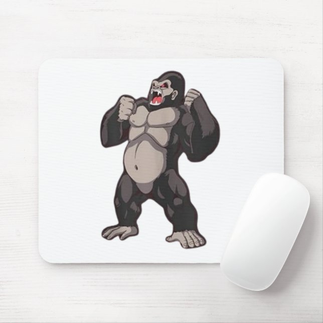 Gorilla Roaring Ape Monkey Mousepad (Mit Mouse)