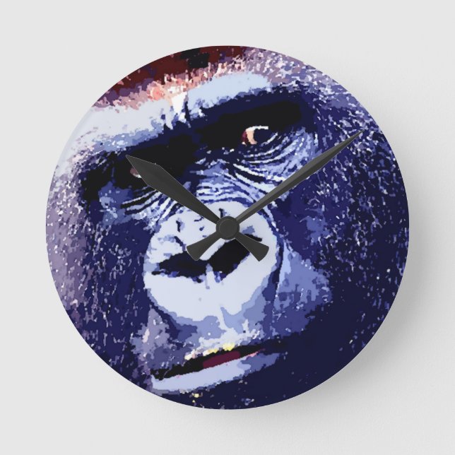 Gorilla Runde Wanduhr (Vorderseite)