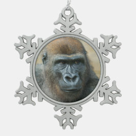 Gorilla Schneeflocken Zinn-Ornament