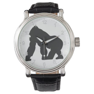 Gorilla-Silhouette Armbanduhr