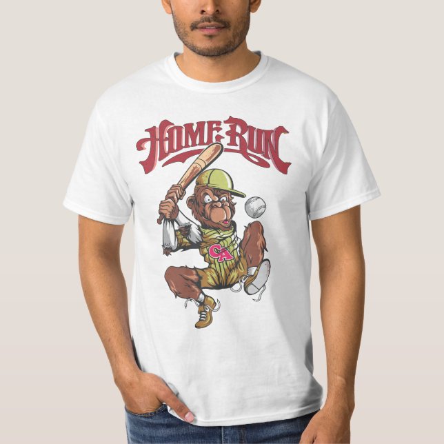 Gorilla Slugger Zuhause Run T-Shirt (Vorderseite)