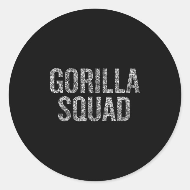 Gorilla Squad Funny Animal Lover Spaß Runder Aufkleber (Vorderseite)
