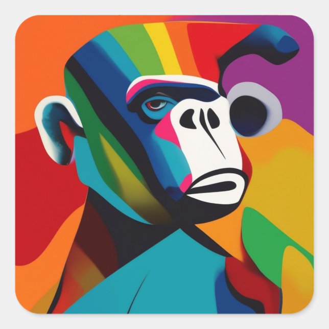 gorilla style quadratischer aufkleber (Vorderseite)