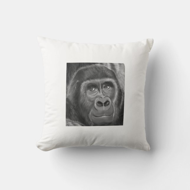Gorilla sucking fingers Cushion2 指しゃぶりのゴリラクッション Kissen (Vorderseite)