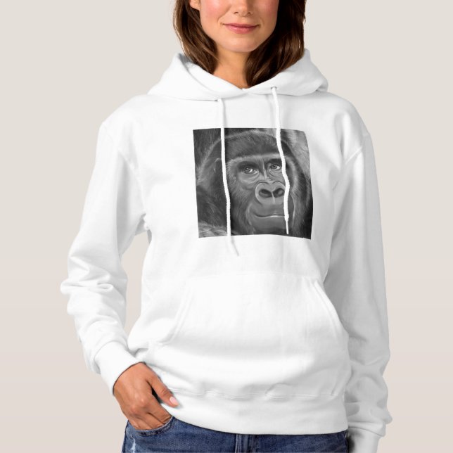 Gorilla sucking fingers Hoodie2 指しゃぶりのゴリラパーカー Hoodie (Vorderseite)