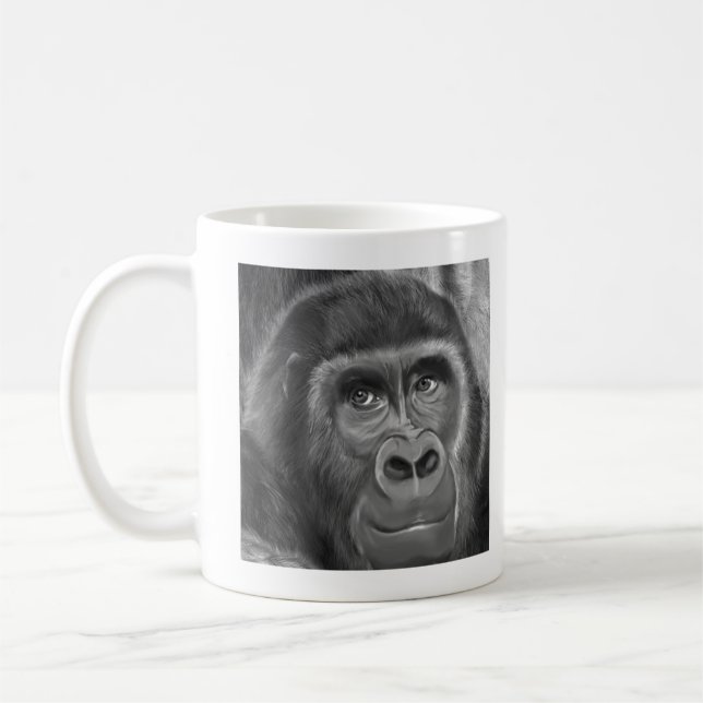 Gorilla sucking fingers MagCup2 指しゃぶりのゴリラマグカップ Kaffeetasse (Links)