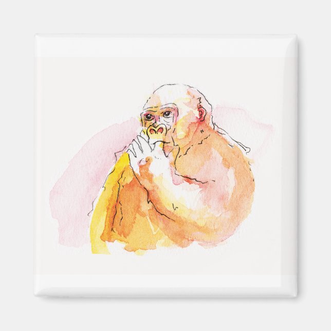 Gorilla sucking fingers Magnet 指しゃぶりのゴリラマグネット (Vorne)