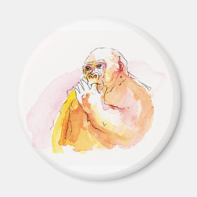 Gorilla sucking fingers Magnet 指しゃぶりのゴリラマグネット (Vorne)