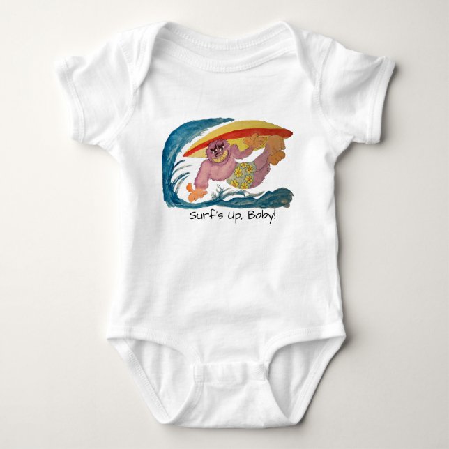 Gorilla Surfer Baby Strampler (Vorderseite)